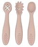 StarKiddo Baby Fork and Spoon Set, 3Pcs Silicone Spoon Baby Weaning Spoon Set Self Feeding (BabyPink)