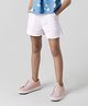 Primo Gino Woven Paperbag Waist Washed Denim Shorts - White