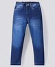 Primo Gino Cotton Elastane Full Length Washed Denim Jeans - Navy Blue