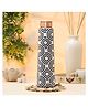 Veda Essentials Copper Water bottle | Printed | white & black