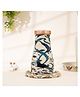 Veda Essentials Bedside copper Water bottle with two glasses |Printed | White