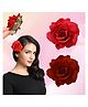 LYKAA Hair Accessories For Women & Girls - Stylish Artificial Rose Artificial Flowers Bun Juda Clips- Multi color - 2 Pieces