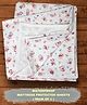Lollipop Lane Waterproof Quick Dry Noiseless Reusable Bed Pad / Mattress Protector Sheet / Urine Sheet for Kids and Adults - White-Pink - Double Bed (Pack of 1)