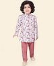 ETHNIKS NEURON Cotton Silk Full Sleeves Floral Printed Kurta & Solid Pant Set - Onion Pink