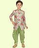 ETHNIKS NEURON Full Sleeves Floral Printed Kurta With Solid Pyjama Set - Green