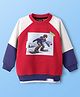 Little Kangaroos Fleece Knit Full Raglan Sleeves Sweatshirt with Cut & Sew Design - Red