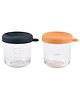 Beaba Glass Food Storage Containers 250 ml - Night Blue & Honey (Set of 2)