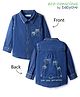 Babyoye 100% Cotton Solid Dyed Full Sleeves Denim Shirt with Tree Embroidery - Blue