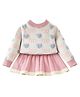 Little Surprise Box Cotton Full Sleeves Herats Designed Winter Wear Set - Pink