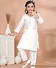 Pehanaava Cotton Three Fourth Sleeves Lace Embellished Kurta & Pant Set - Royal Gold