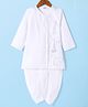 Babyhug Cotton Woven Full Sleeves Embroidered Angarakha Kurta Dhoti Set - White