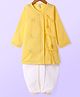 Babyhug Cotton Full Sleeves Embroidered Angarakha Kurta Dhoti Set - Yellow