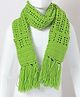 Funkrafts Handmade Woollen Muffler Stole With Pockets - Green