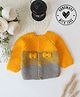 Woonie Full Sleeves  Hand Knitted Garter Stitch Sweater - Orange