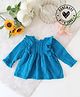 Woonie Full Sleeves Hand Knitted Frill Detailed Dress - Blue