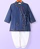 Babyhug Cotton Full Sleeves Embroidered Angarakha Kurta Dhoti Set - Blue
