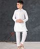 Pehanaava Full Sleeves Thread Work Embroidered Kurta Pyjama - White