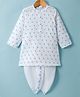 Babyhug Cotton Full Sleeves Embroidered Dhoti Kurta Set - White