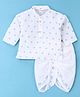 Babyhug Cotton Full Sleeves Embroidered Dhoti Kurta Set - White