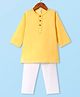 Babyhug Cotton Woven Cambric Embroidered Full Sleeves Kurta Pyjama Set - Yellow