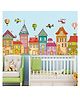 JAAMSO ROYALS Colorful Cartoon Aircraft House Balloons Self Adhesive Wall Sticker (60 CM X 90 CM)