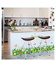 JAAMSO ROYALS Spirng Grass with Multi Colour Flower Vinyl Home Décor Wall Sticker