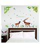 Jaamso Royals Deer with Green Leaves Decorative Waterproof Wallsticker (60 CMx 90 CM)
