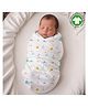 Mom's Home Organic Cotton Muslin Swaddle Cum Bath Towel Whale Print - White