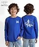 Arias Single Jersey Knit Full Sleeves T-Shirt With Mountain Print - Blue