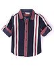INFINITY Corduroy Cotton Woven Full Sleeves Striped Shirt - Navy