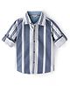 INFINITY Twill Cotton Woven Full Sleeves Indigo Striped Shirt - Blue