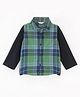 INFINITY Twill Cotton Full Sleeves Checked With Knitted Shirt - Green