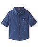 INFINITY Denim Woven Full Sleeves Abstract Printed Shirt - Blue