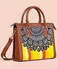 Kalankit Stylish Satchel Handbag For Women| Travel & Office Messenger Bag| Everyday Satchel| Wildflower Girl|Yellow Hues