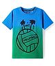 Pine Kids Cotton Knit Half Sleeves T-Shirt with Text Print - Blue & Green