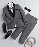 Jeet Ethnics Full Sleeves Checked 4 Piece Party Suit Set - Grey