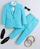 Jeet Ethnics Full Sleeves Solid 4 Piece Party Suit Set - Blue