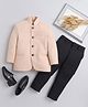Jeet Ethnics Full Sleeves Solid Jodhpuri Coat With Pant - Cream