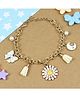 Asthetika Floral Charm Tassel Chain Bracelet - White