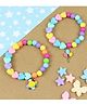 Asthetika Smiling Flower Balloon Charms Set of 2 Beaded Bracelets - Pink Purple Blue & Yellow