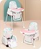 Babyhug Comfy 3 in 1 High Chair with Printed Cushion-Pink