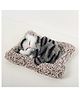 SUPER TOY Cute Sleeping Cat Plush Toy with Meow Sound Length 18 cm