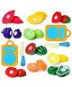 Amitasha 13 Pcs Sliceable Cutting Fruit Vegetable Kitchen Toys with Chopping Board & Knife Play Food Set - Multicolor
