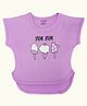 Be Awara Cotton Half Sleeves Yam Yam Text & Ice Cream Printed Tee - Purple