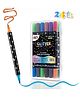 SUPER TOY 24 Color Shades Art Marker Glitter Brush Pen Set Soft Dual Tip Water-based Shimmer Colors Sketch Pen for Kids Adults DIY Greeting Birthday Cards Scrapbook (12 Pen = 24 Colours)