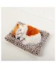 Super Cute Sleeping Cat Plush Toy with Meow Sound Length 18 cm