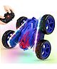 SUPER TOY Remote Control Stunt Car 4x4 Dual Sided 4WD RC Car 360° Rotating Strip Lights Drift Truck with Rechargeable Batter for Boys Girls Birthday Gift