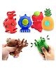 Amitasha Squishy Fidget Squeeze Animals Eye Popping Press Bath Toy Pack of 3 - Multicolor