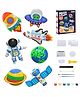 SUPER TOY 7 Activities DIY Mould and Paint Craft kit,Educational Toys for 3 - 12+ Year Old Boys & Girls (Space Astronaut)