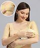 Dummy Shape Cotton Lycra Half Sleeves Solid Maternity Blouse With Nursing Access - Cream